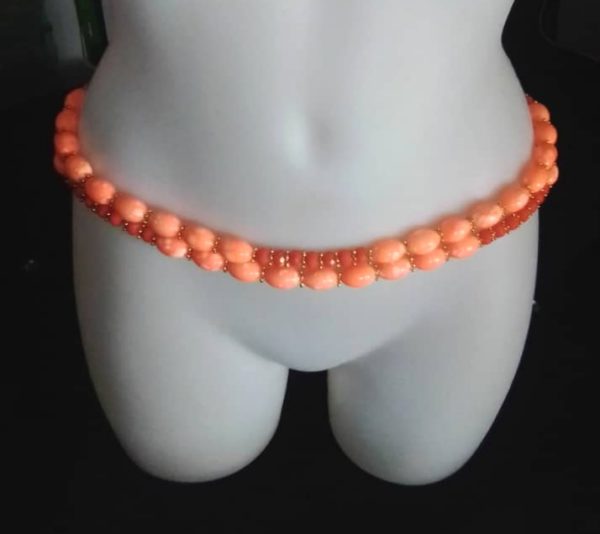 2 Ceintures en perles/ Ferr/ Dial-Diali Orange