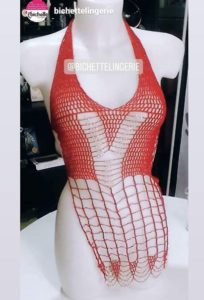 Aida Nuisette Tricotée Rouge Taille Standard