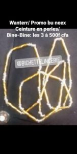 Ceinture de Perles Bine-Bine Doré Précieuse
