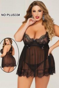 Nuisette Hot Curvy Sexy Noir Taille XL