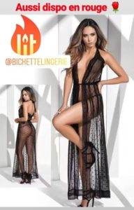 Nuisette Longue Classy Dentelle Noire