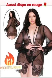 Curvy Ensemble Sexy Déshabillé + String