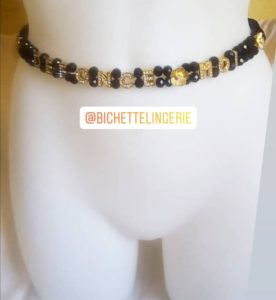 Ceinture de Perles/ Férr « Défonce-Moi » Noir