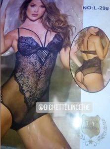 Body Sexy Ouvert Noir – Taille Standard