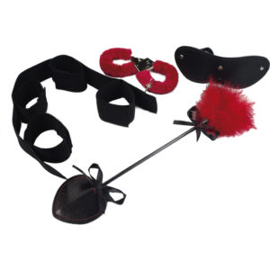 Set Bondage – Menottes et Accessoires – Rouge Noir