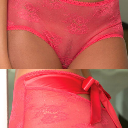 Culotte Dentelle Nœud Papillon Rouge- S, M, L