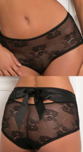 Culotte Dentelle Nœud Papillon Noire – S, M, L
