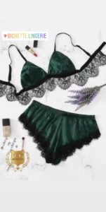 Ensemble Soie/Dentelle Vert