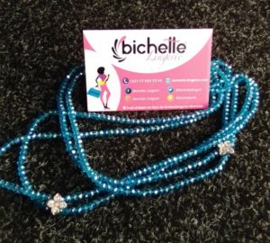 Ceinture en perles/ Bine-Bine Amy Bleu