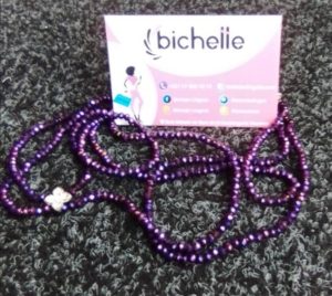 Ceinture en perles/ Bine-Bine Amy Mauve