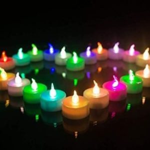 4 Bougies Décoration LED Multicolores