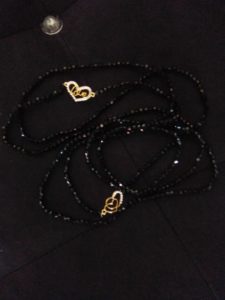2 Ceintures en perles/ Bine-Bine Amy Noir