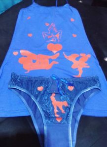 Ensemble Kamasutra Bleu Taille Standard