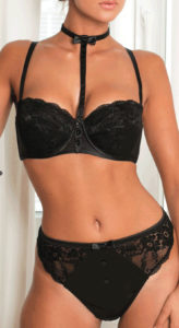 Ensemble Soutien-gorge Sexy Bonnet B + String Noir