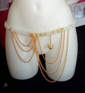 Ceinture en Perles/ Ferr/ Dial-Diali Blanc Or