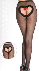 Collant Cœur Sexy Résille Fantaisie Taille Unique