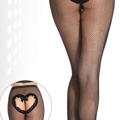 Collant Cœur Sexy Résille Fantaisie Taille Unique