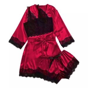 Ensemble 2 pièces + Kimono Rouge