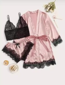 Ensemble 2 pièces + Kimono Rose