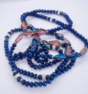 Bideew 2 Ceintures de Perles Bleu