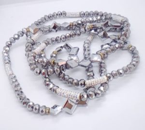 Bideew 2 Ceintures de Perles Argent