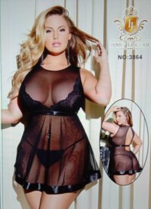 Sexy Nuisette Noire Taille XL Curvy