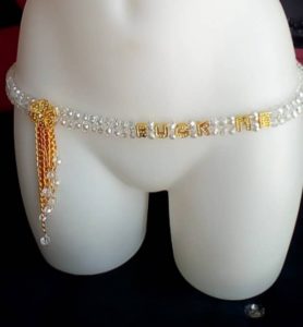 Ceinture en Perles/ Ferr/ Dial-Diali «Bijou» Blanc