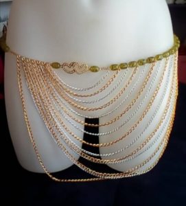 Ceinture en Perles/ Ferr/ Dial-Diali «Ondes divines»