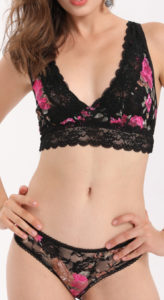 Ensemble sans Armature Imprimé Noir S/M et L/XL