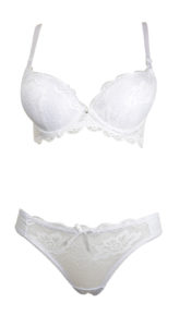 Ensemble String + Soutien-gorge Bonnet B Pushup Blanc