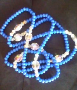 2 Ceintures en perles / Ferr/ Dial-Diali Gouro Bleu