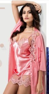 Ensemble Nuisette + Déshabillé en Soie Divine Taille M