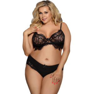 Subblime Ensemble Sexy à Franges Grande Taille Curvy Queen Noir