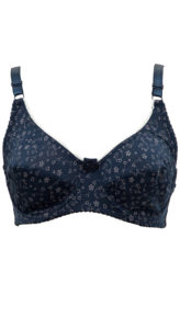 Soutien-Gorge Coton Confortable Grande Taille Bleu Sans Mousse Bonnet D