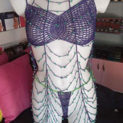 Nuisette Tricotée Aby Mauve Perlée