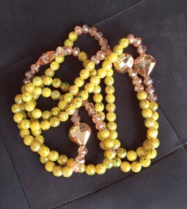 2 Ceintures en perles / Ferr/ Dial-Diali Gouro Jaune