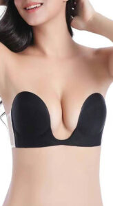 Soutien-gorge Adhesifs sans Bretelles pour  Dos nu et Décolleté Noir