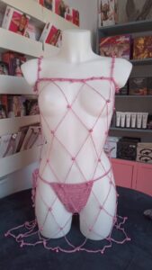 Ensemble Sexy Tricoté Feeling Taille S/M Rose