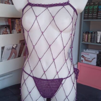 Ensemble Sexy Tricoté Feeling Taille S/M Mauve