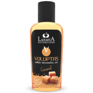 IntimateLine Luxuria – Gel Massage Comestible Effet Chaud Saveur Caramel Voluptas 100ml